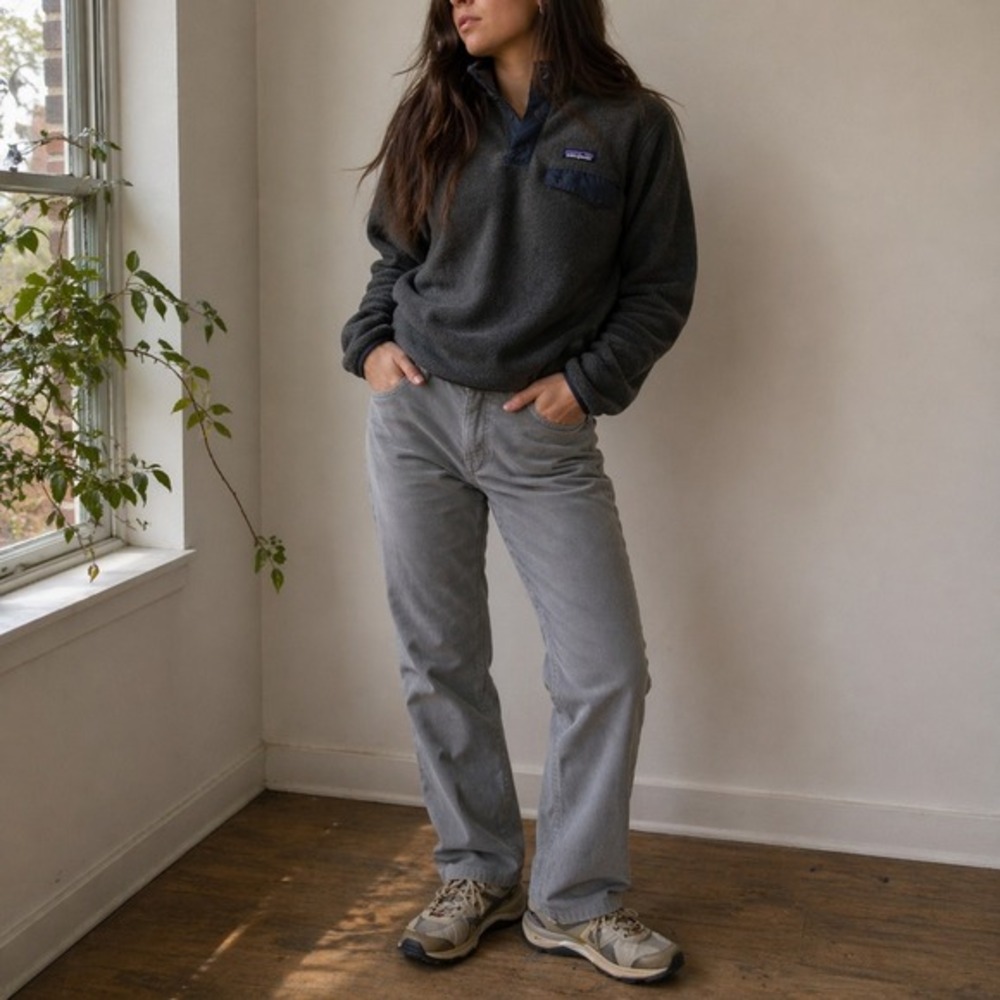 Patagonia Gray Corduroy Straight Leg Pants Drifter Size 31 NWT‎
